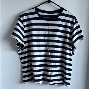 Everlane Striped T-Shirt - Navy and White